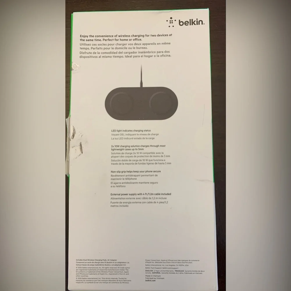Belkin dual wireless charging pads 10W, NIB